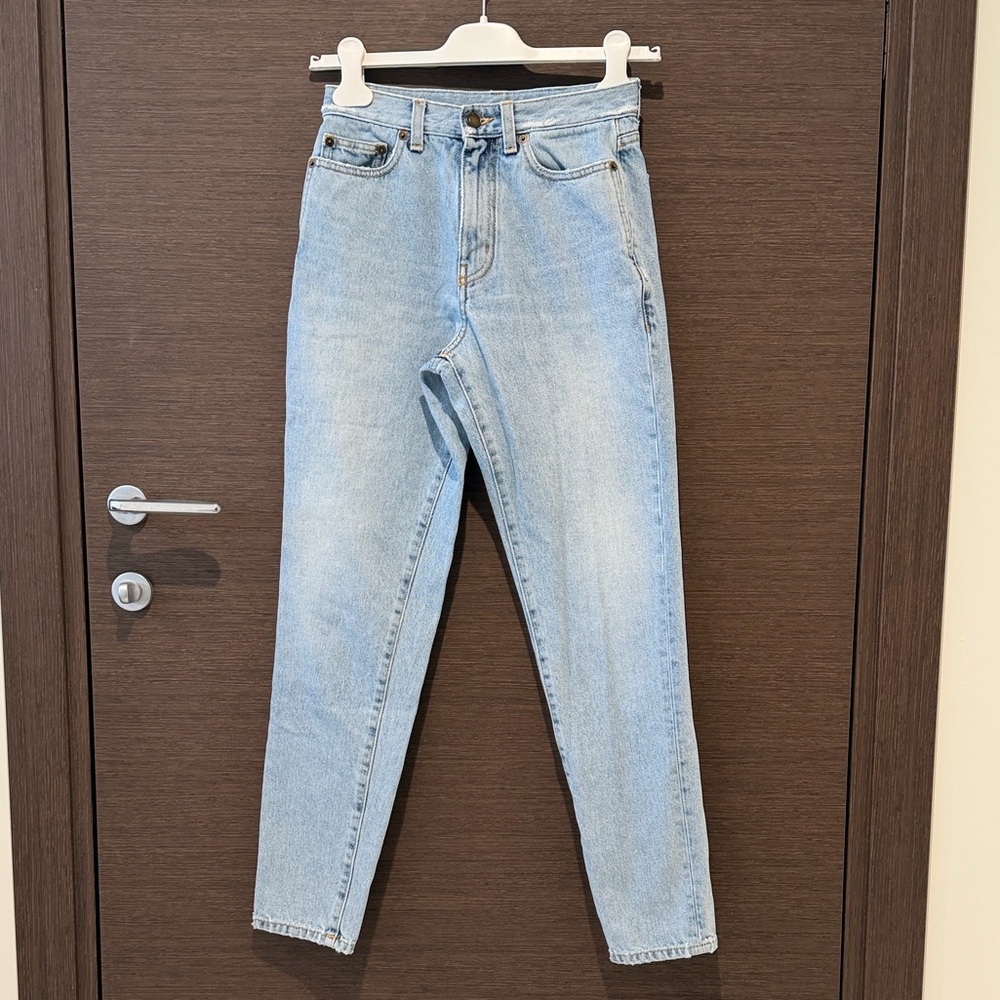 Saint Laurent High Rise Light Blue Jeans